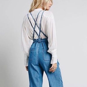 Free People Clara Chambray Denim Jumpsuit Overalls | 6